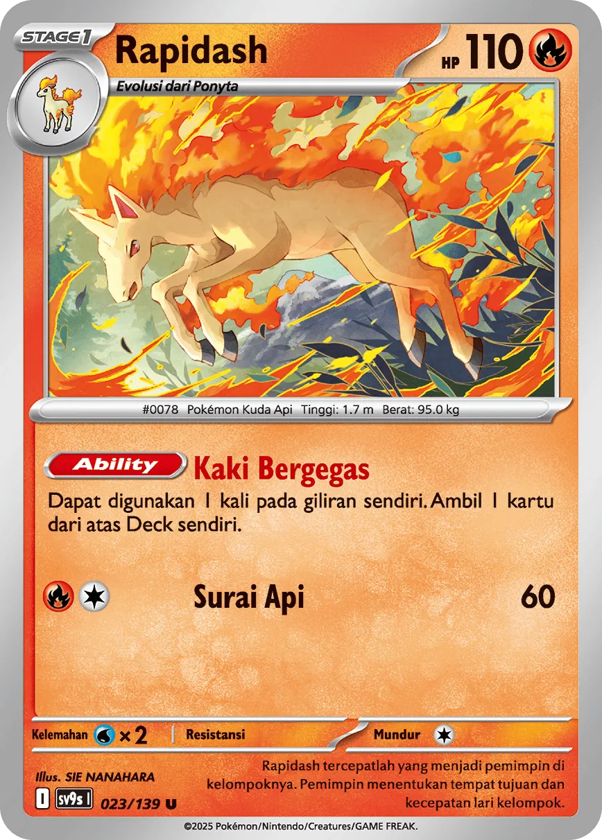 Rapidash 023 — Ikatan Takdir (Indonesian Pokémon TCG card)