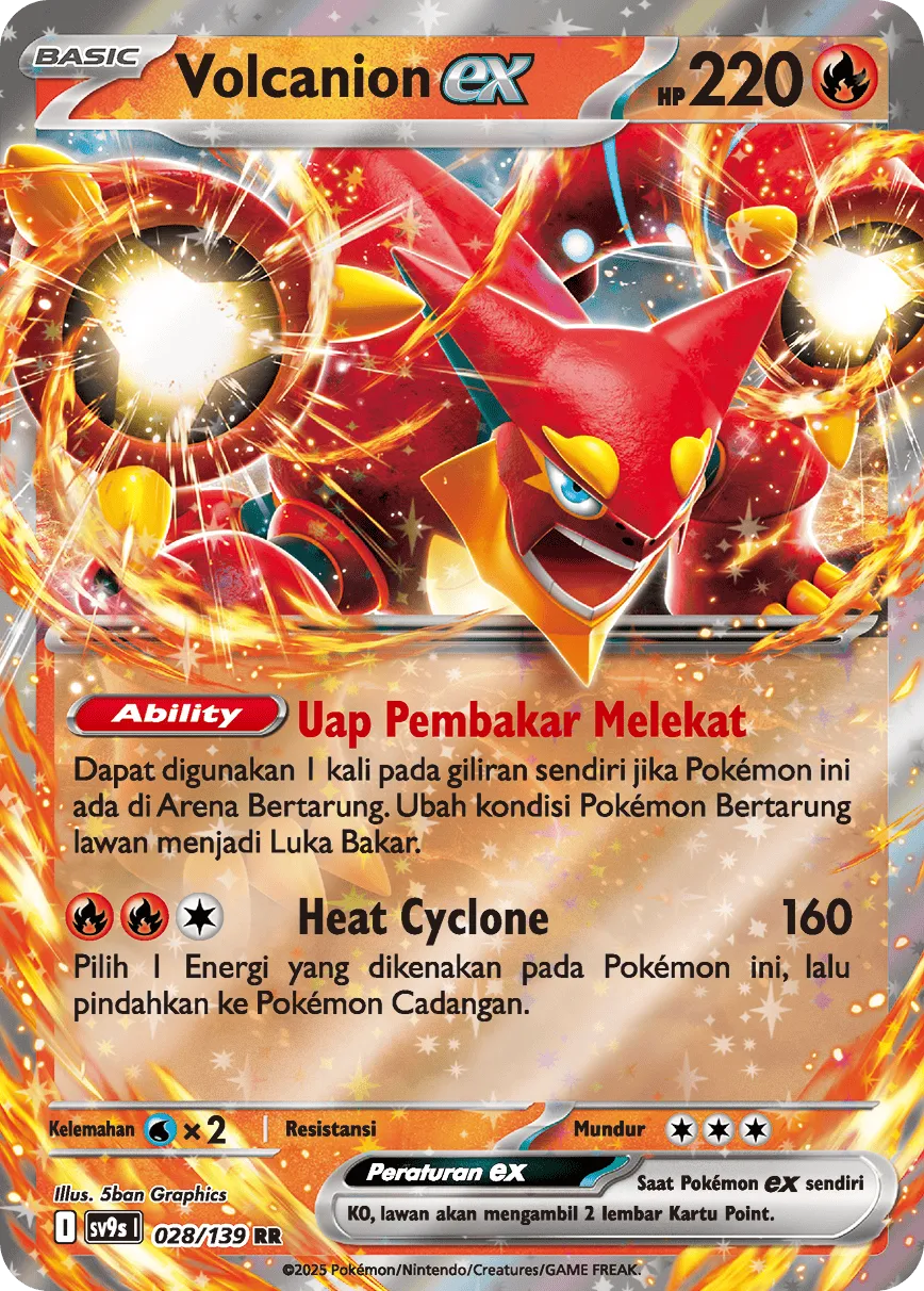 Volcanion ex 028 — Ikatan Takdir (Indonesian Pokémon TCG card)