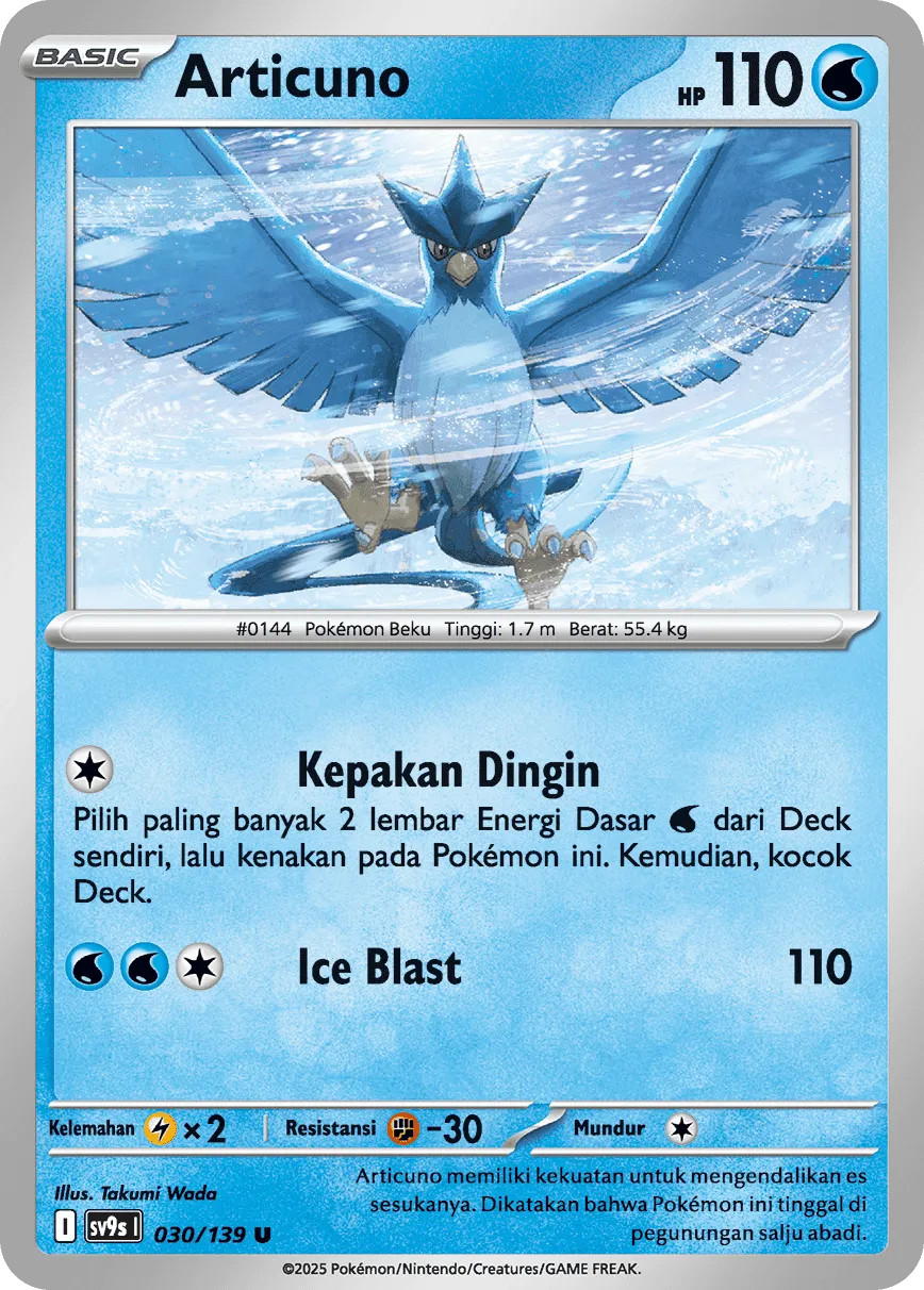 Articuno 030 — Ikatan Takdir (Indonesian Pokémon TCG card)