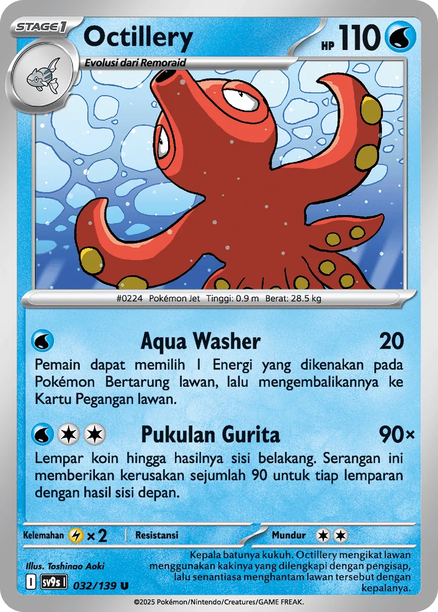 Octillery 032 — Ikatan Takdir (Indonesian Pokémon TCG card)