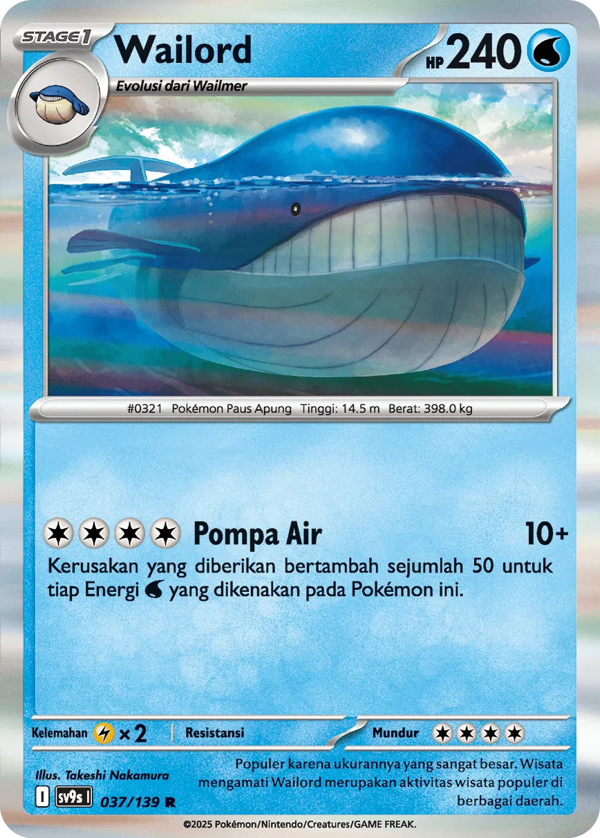 Wailord 037 — Ikatan Takdir (Indonesian Pokémon TCG card)