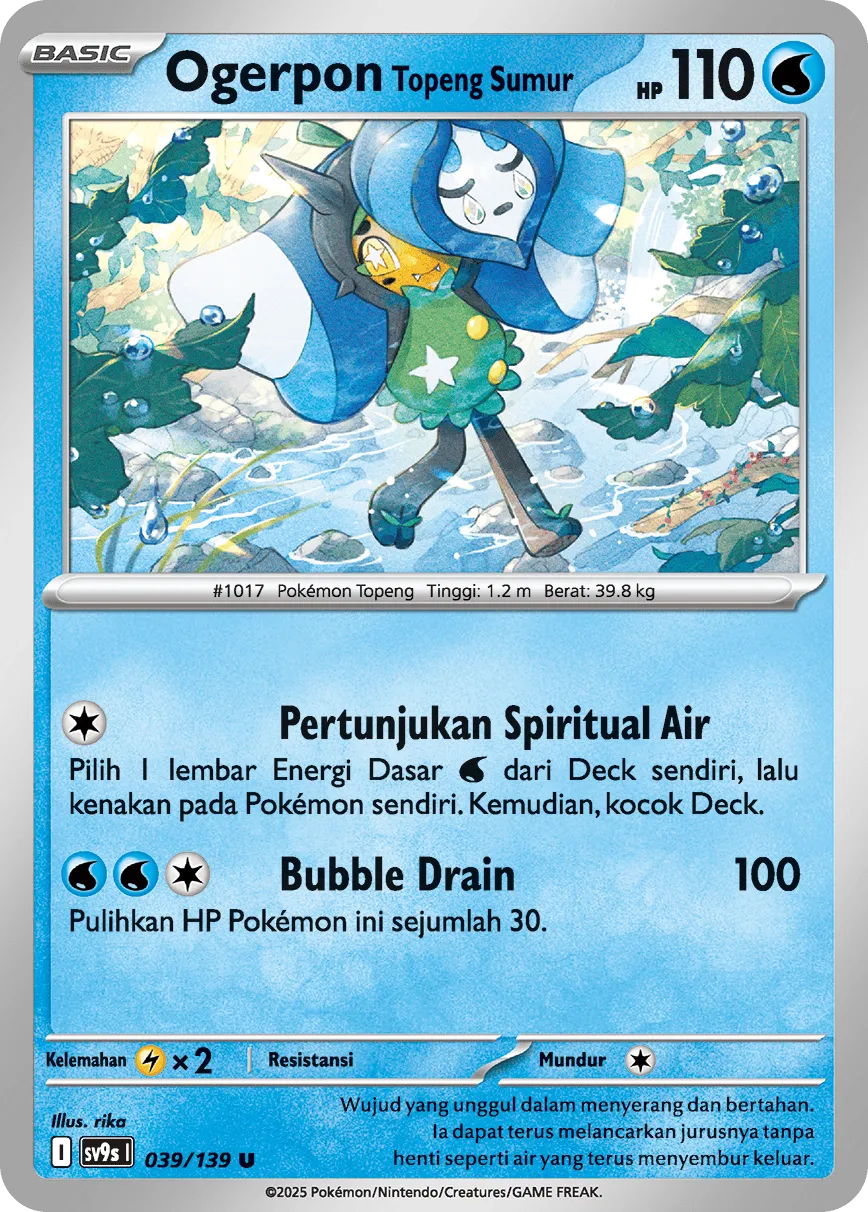 Wellspring Mask Ogerpon 039 — Ikatan Takdir (Indonesian Pokémon TCG card)