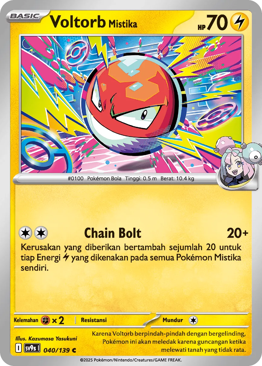 Iono's Voltorb 040 — Ikatan Takdir (Indonesian Pokémon TCG card)