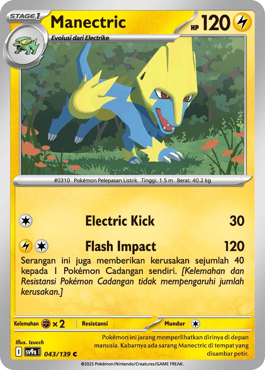 Manectric 043 — Ikatan Takdir (Indonesian Pokémon TCG card)