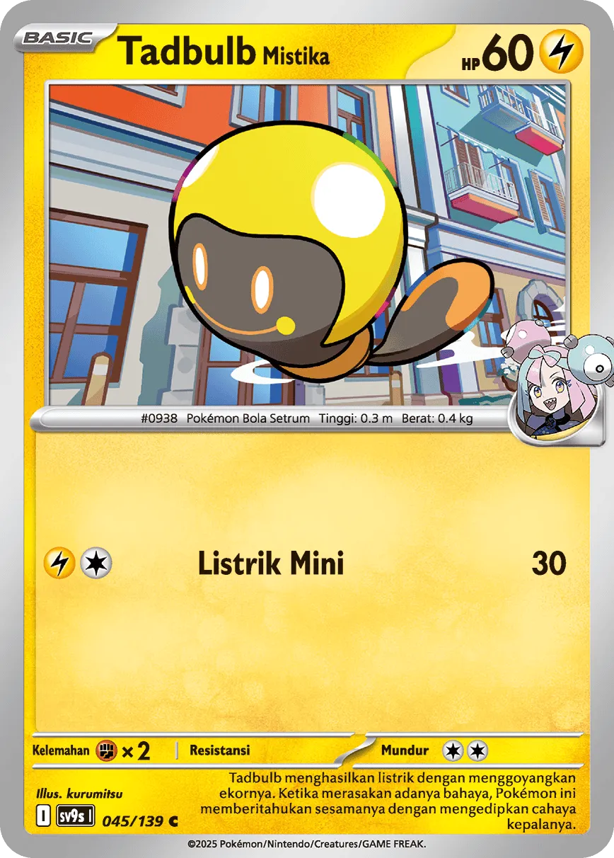 Iono's Tadbulb 045 — Ikatan Takdir (Indonesian Pokémon TCG card)