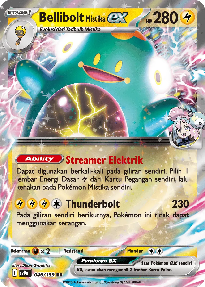 Iono's Bellibolt ex 046 — Ikatan Takdir (Indonesian Pokémon TCG card)