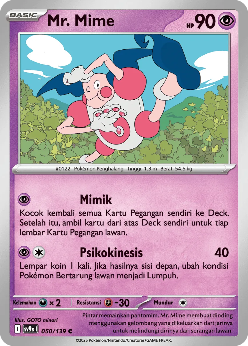 Mr. Mime 050 — Ikatan Takdir (Indonesian Pokémon TCG card)
