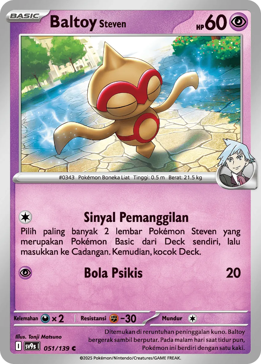 Steven's Baltoy 051 — Ikatan Takdir (Indonesian Pokémon TCG card)