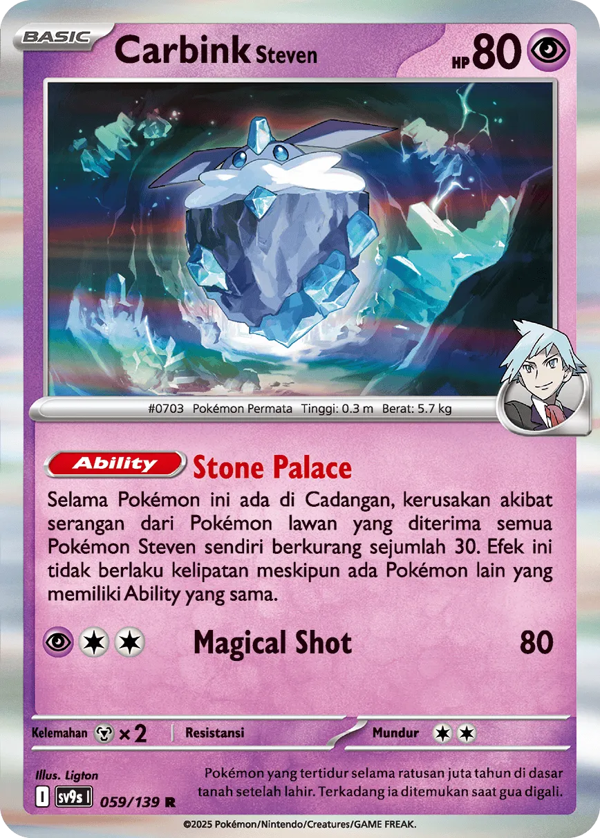 Steven's Carbink 059 — Ikatan Takdir (Indonesian Pokémon TCG card)