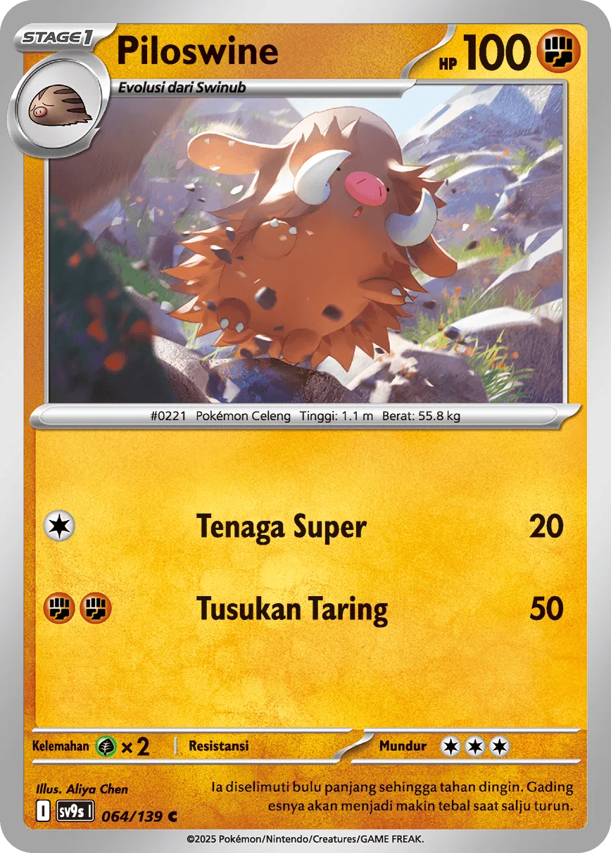 Piloswine 064 — Ikatan Takdir (Indonesian Pokémon TCG card)