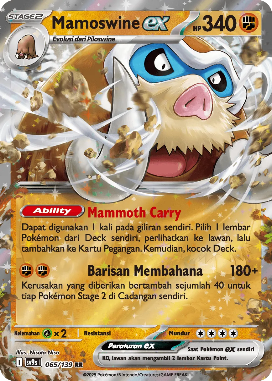 Mamoswine ex 065 — Ikatan Takdir (Indonesian Pokémon TCG card)