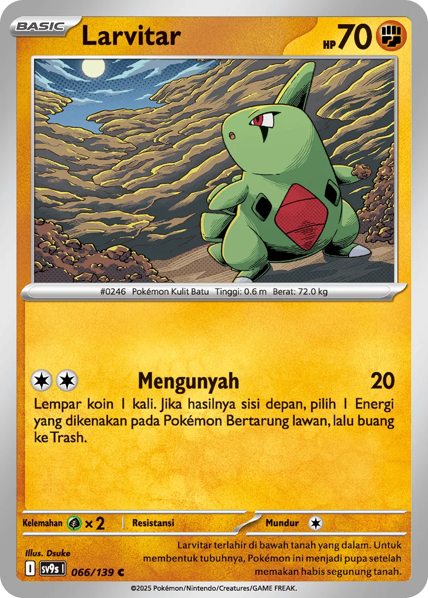 Larvitar 066 — Ikatan Takdir (Indonesian Pokémon TCG card)