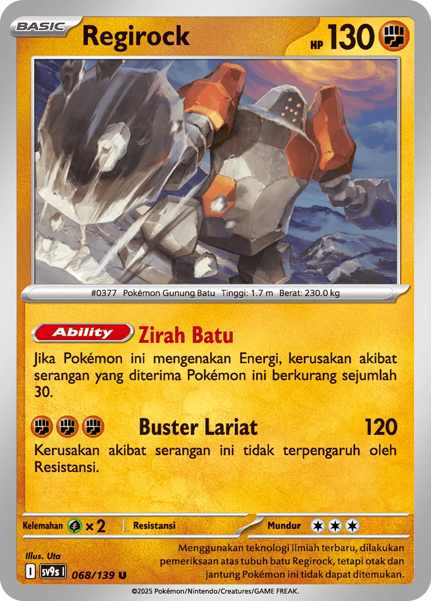 Regirock 068 — Ikatan Takdir (Indonesian Pokémon TCG card)