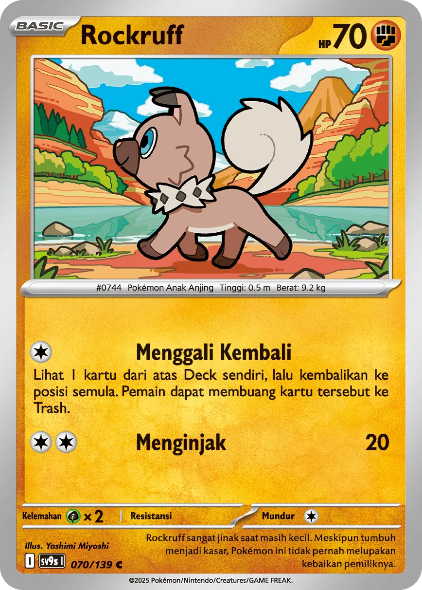 Rockruff 070 — Ikatan Takdir (Indonesian Pokémon TCG card)