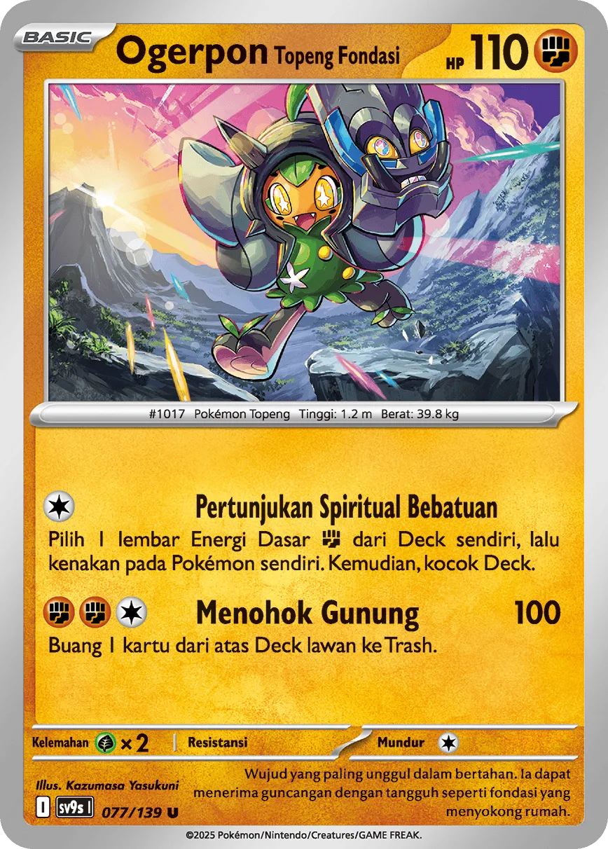 Cornerstone Mask Ogerpon 077 — Ikatan Takdir (Indonesian Pokémon TCG card)