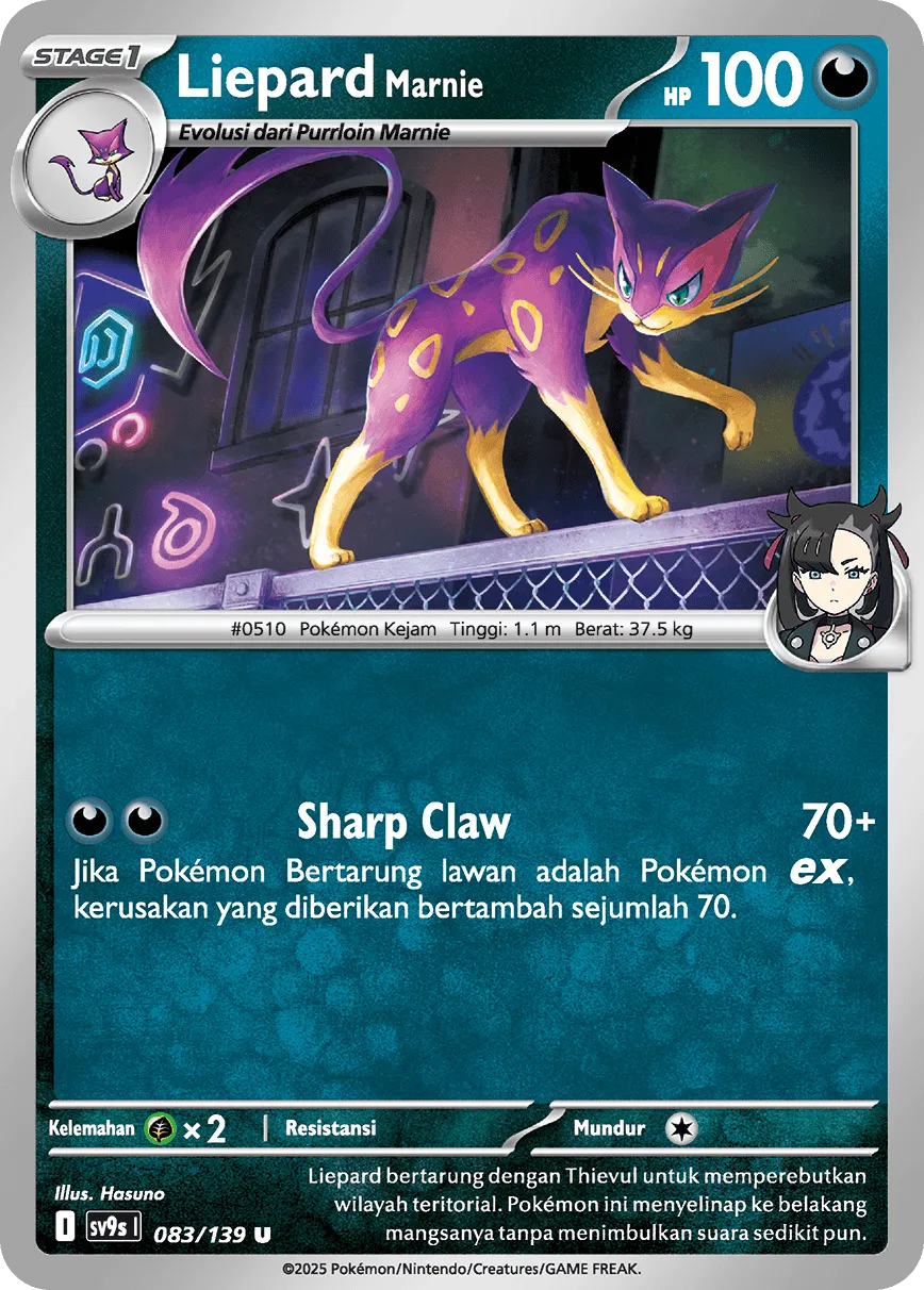 Marnie's Liepard 083 — Ikatan Takdir (Indonesian Pokémon TCG card)