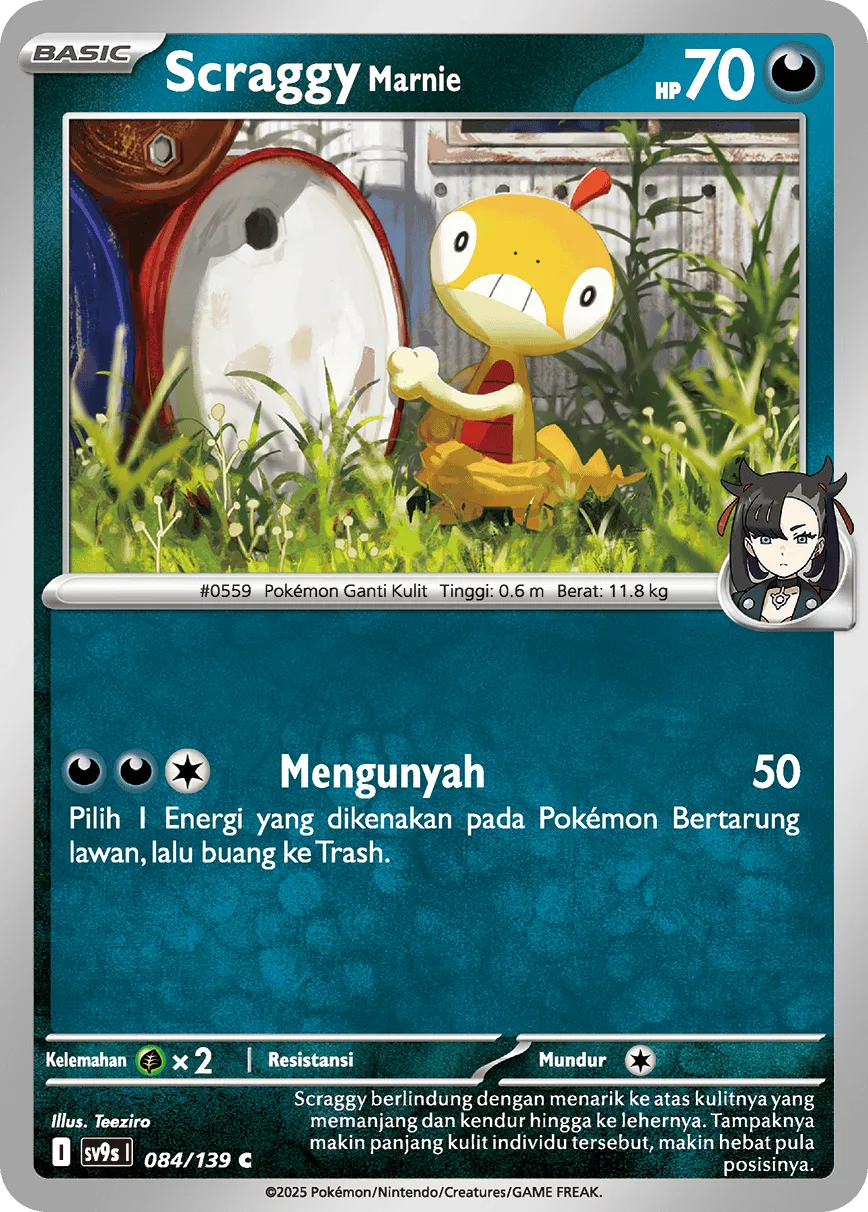 Marnie's Scraggy 084 — Ikatan Takdir (Indonesian Pokémon TCG card)