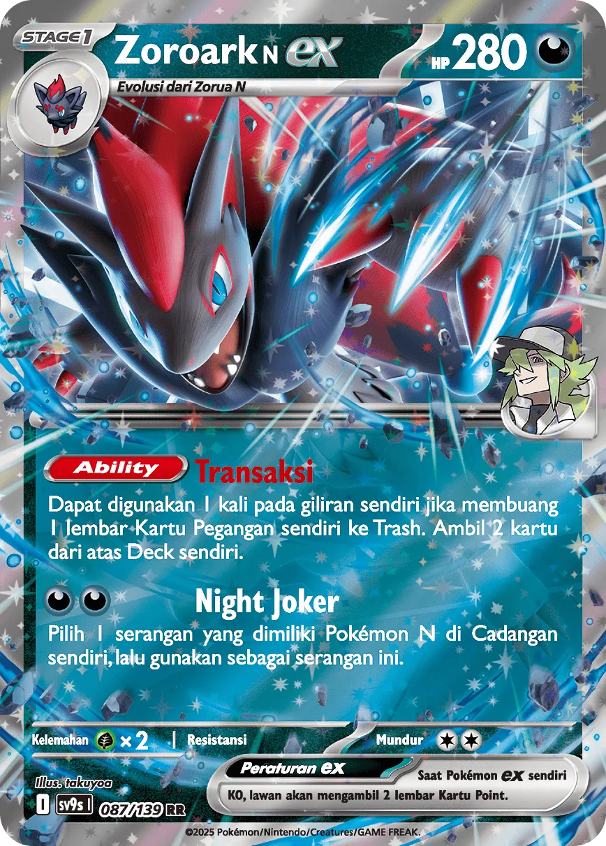 N's Zoroark ex 087 — Ikatan Takdir (Indonesian Pokémon TCG card)