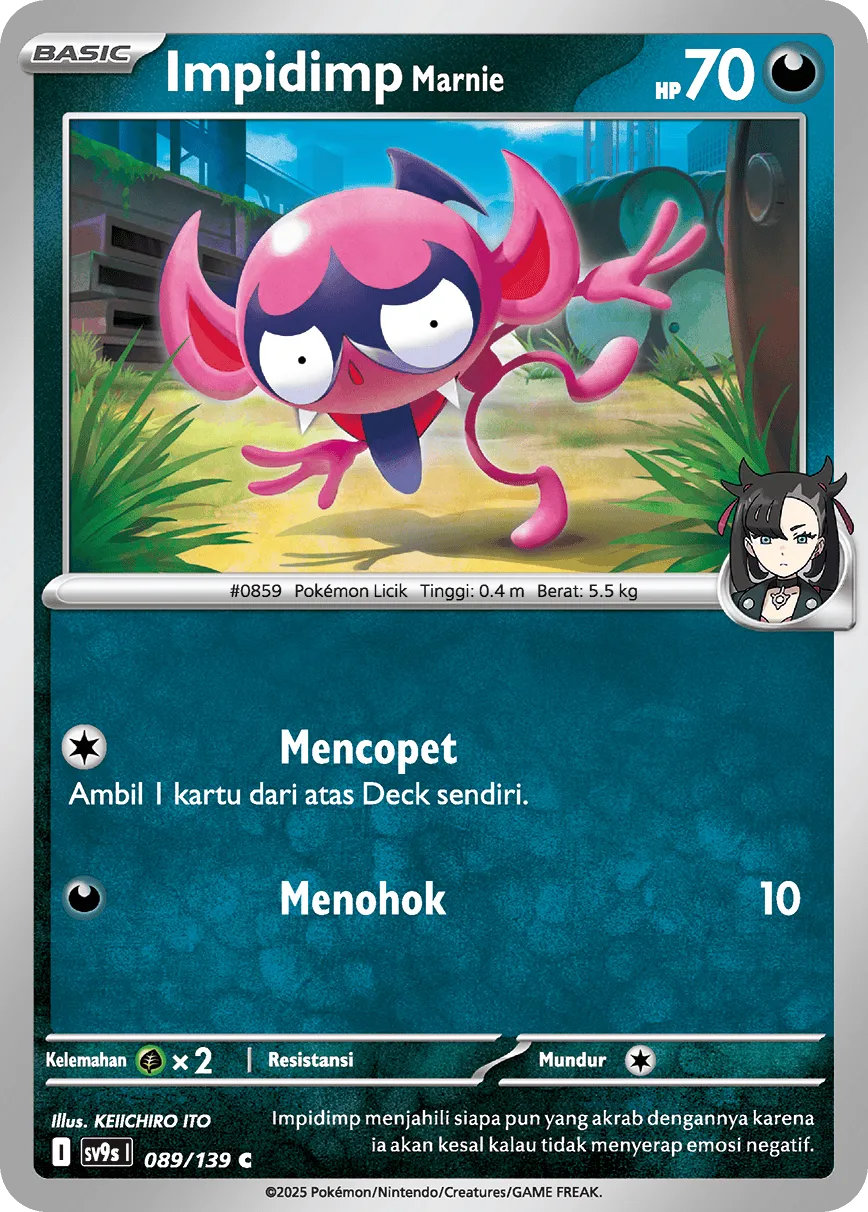 Marnie's Impidimp 089 — Ikatan Takdir (Indonesian Pokémon TCG card)