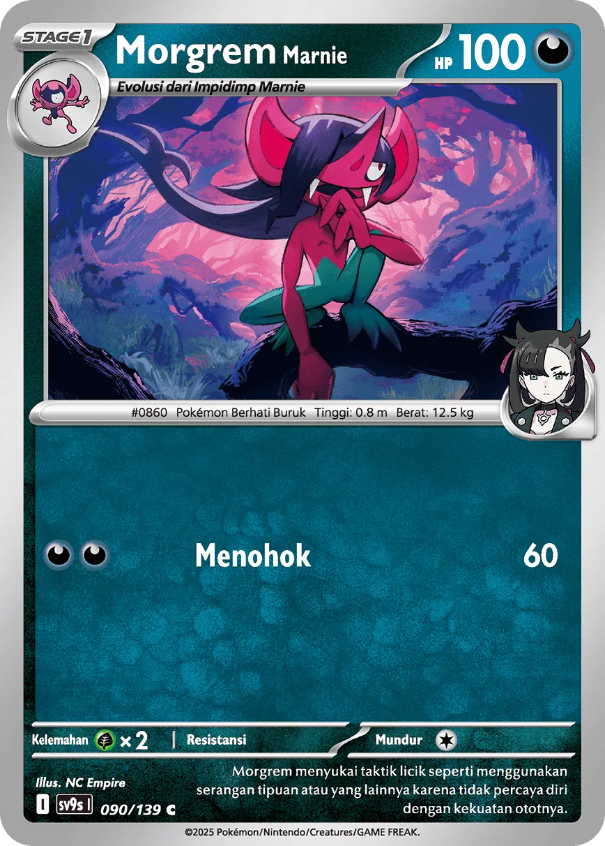 Marnie's Morgrem 090 — Ikatan Takdir (Indonesian Pokémon TCG card)