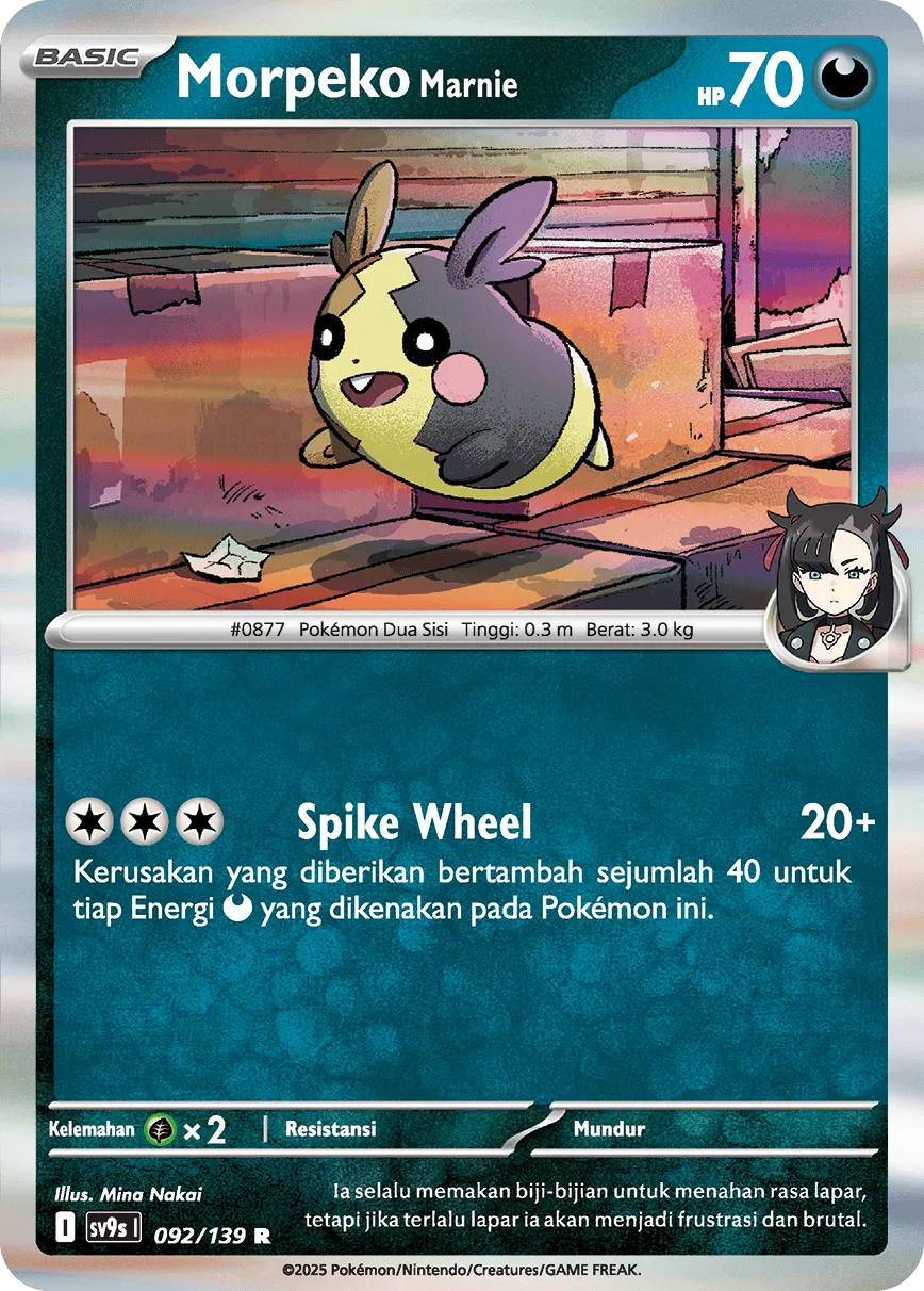 Marnie's Morpeko 092 — Ikatan Takdir (Indonesian Pokémon TCG card)