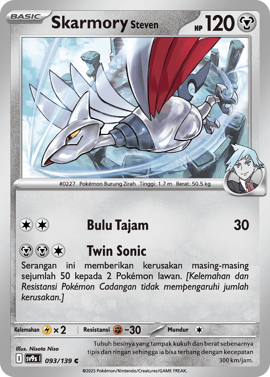 Steven's Skarmory 093 — Ikatan Takdir (Indonesian Pokémon TCG card)