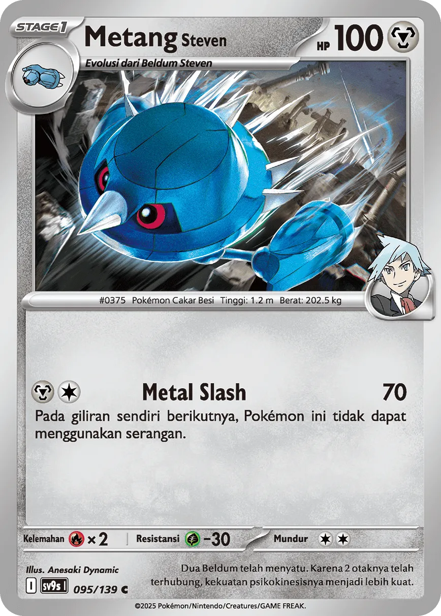 Steven's Metang 095 — Ikatan Takdir (Indonesian Pokémon TCG card)