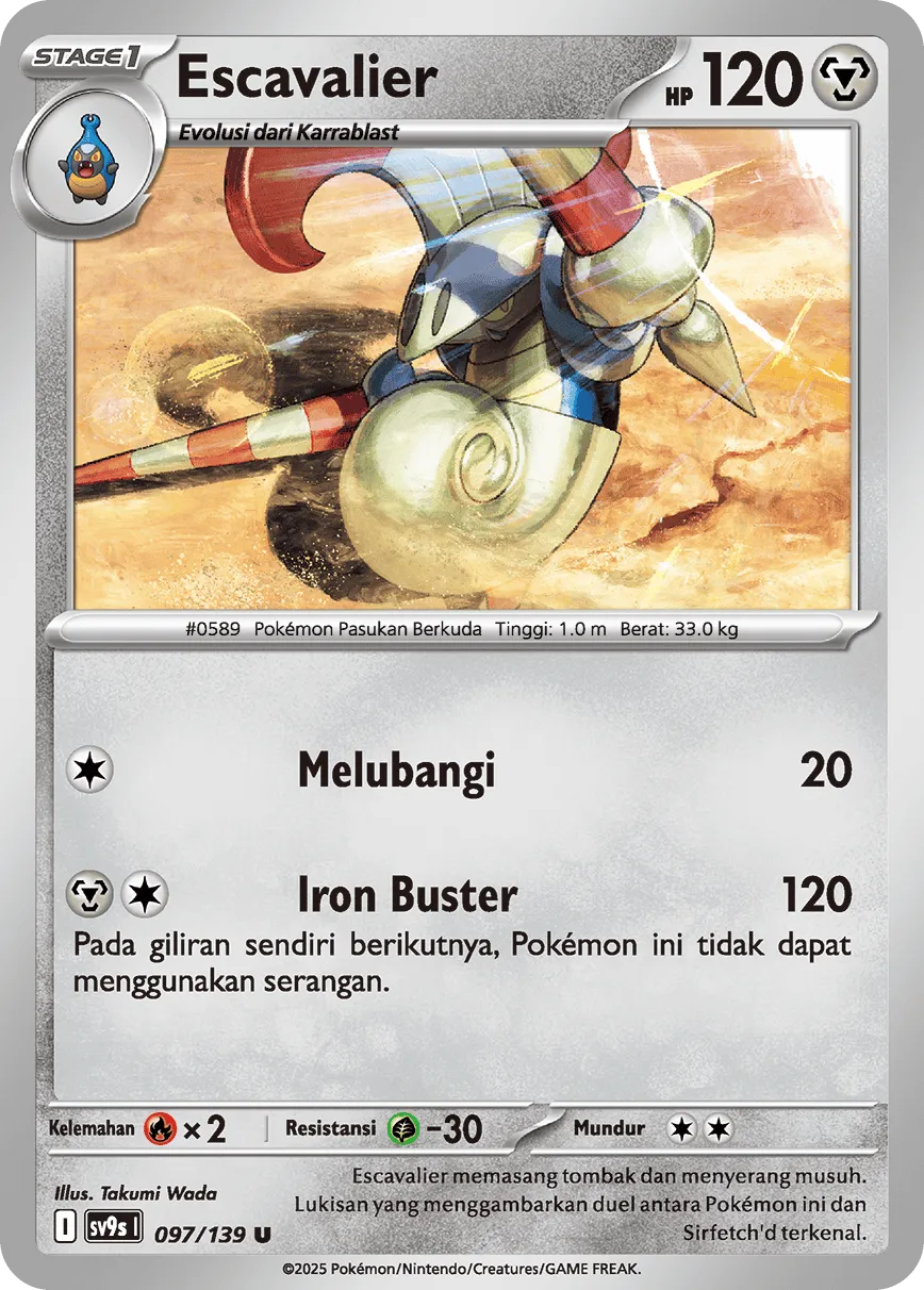 Escavalier 097 — Ikatan Takdir (Indonesian Pokémon TCG card)
