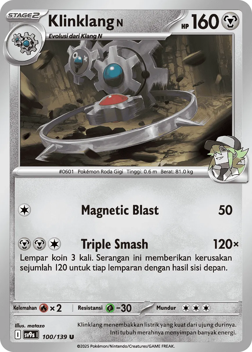 N's Klinklang 100 — Ikatan Takdir (Indonesian Pokémon TCG card)