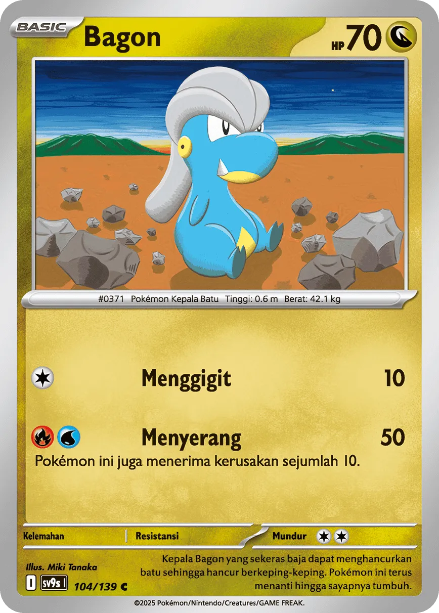 Bagon 104 — Ikatan Takdir (Indonesian Pokémon TCG card)