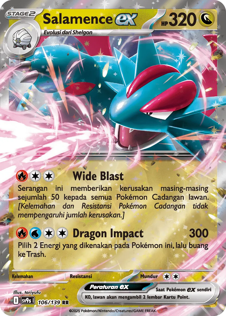 Salamence ex 106 — Ikatan Takdir (Indonesian Pokémon TCG card)