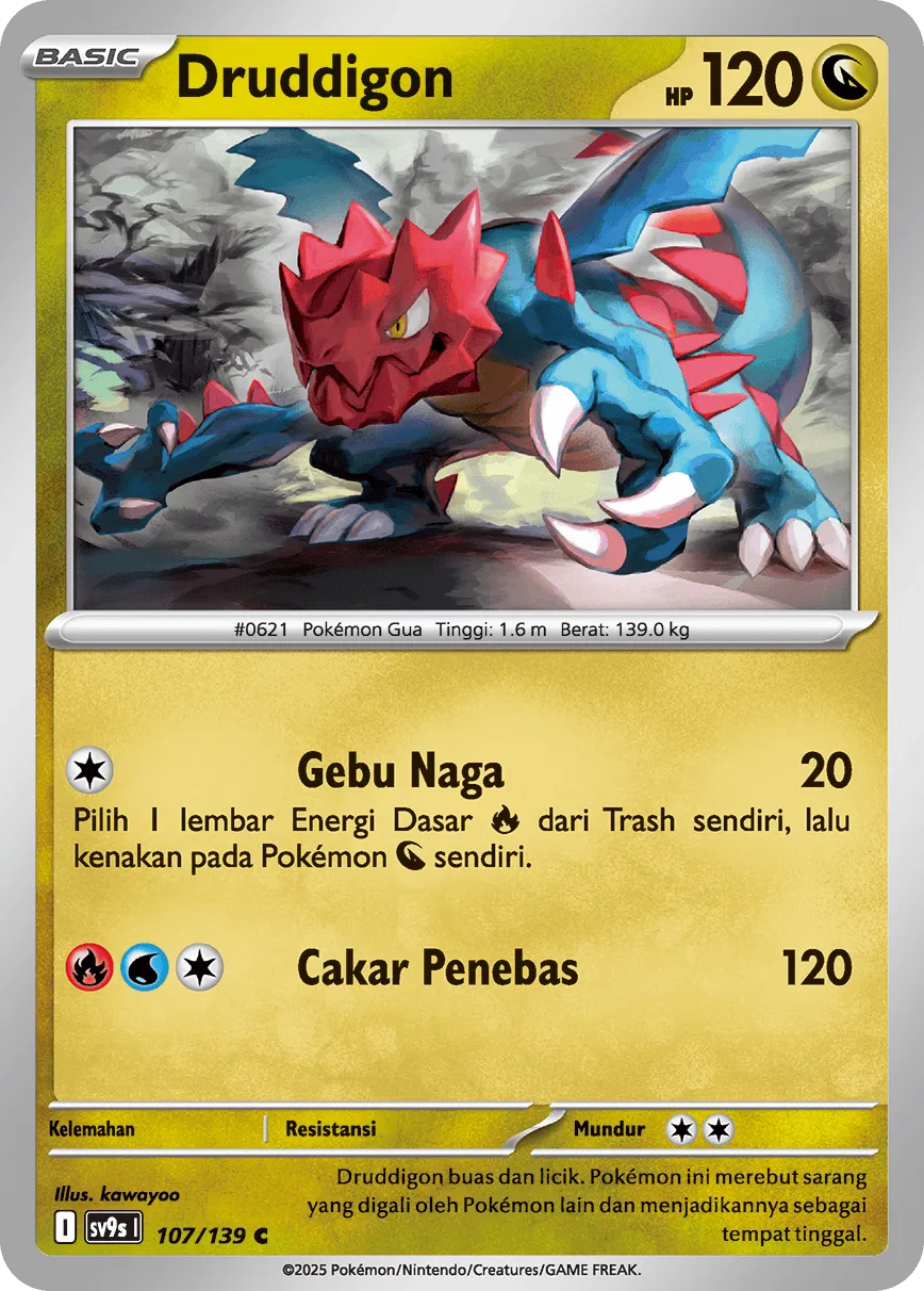 Druddigon 107 — Ikatan Takdir (Indonesian Pokémon TCG card)