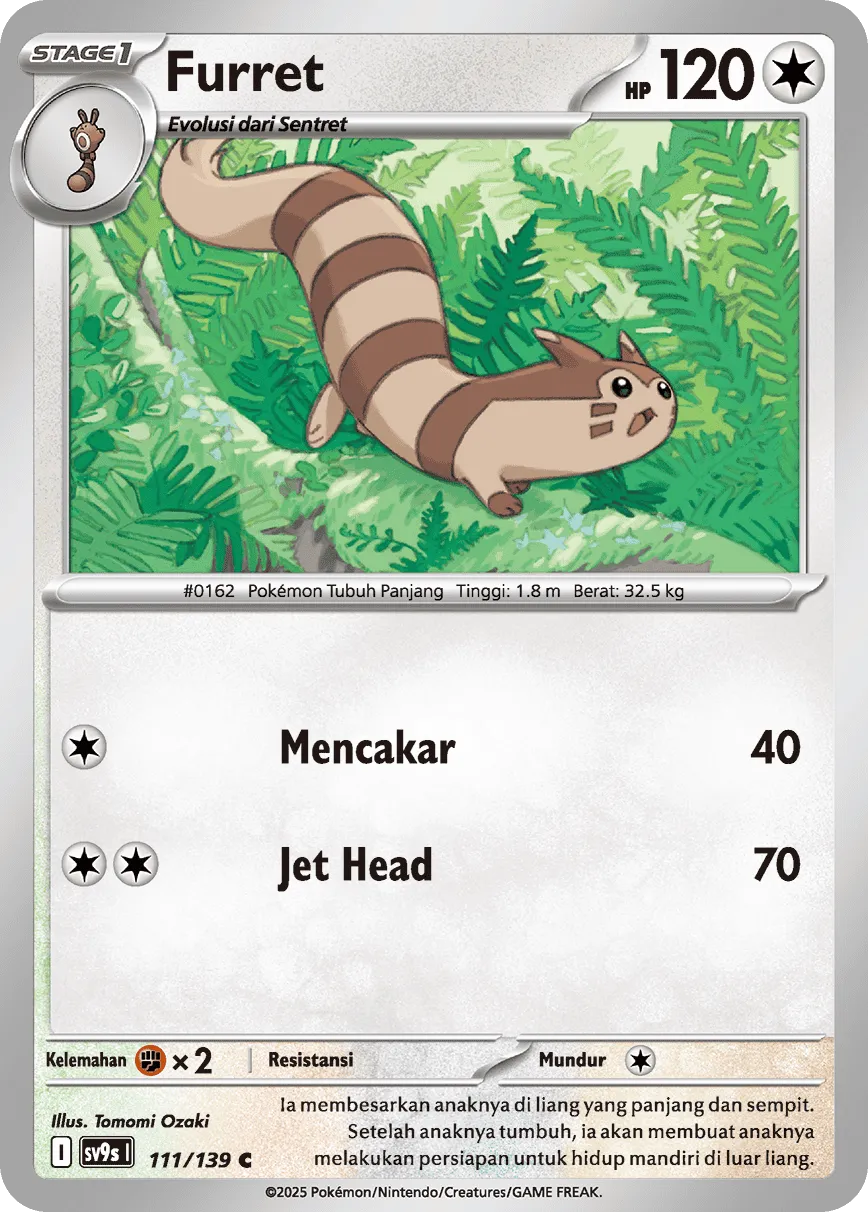 Furret 111 — Ikatan Takdir (Indonesian Pokémon TCG card)