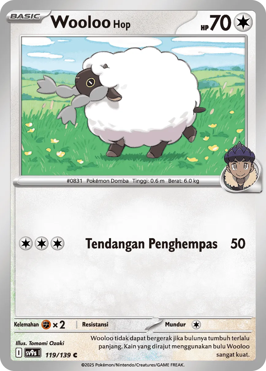 Hop's Wooloo 119 — Ikatan Takdir (Indonesian Pokémon TCG card)