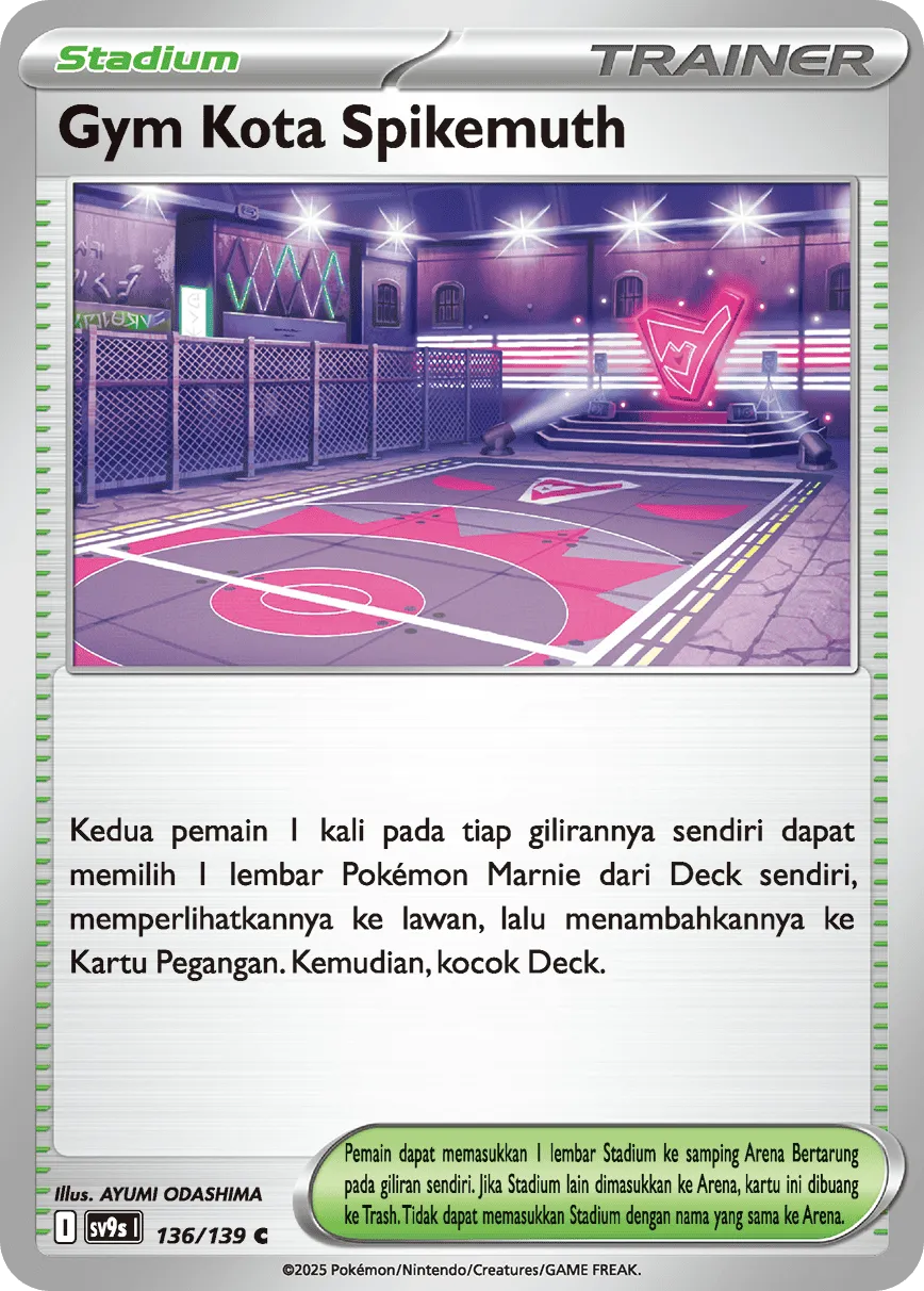 Spikemuth Gym 136 — Ikatan Takdir (Indonesian Pokémon TCG card)