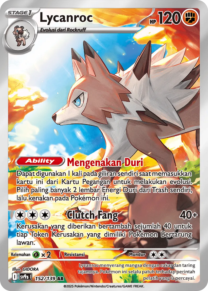 Lycanroc 152 — Ikatan Takdir (Indonesian Pokémon TCG card)