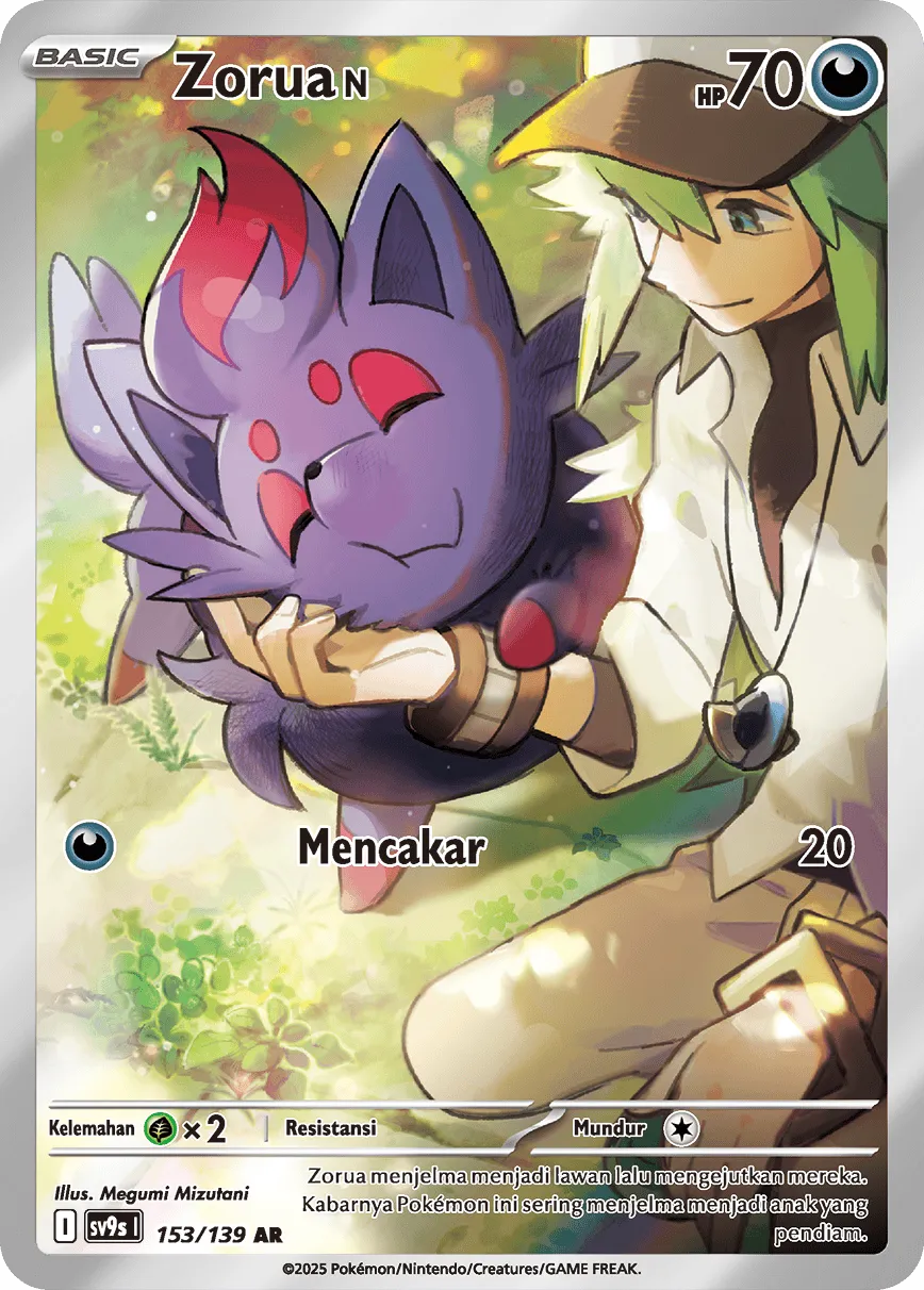N's Zorua 153 — Ikatan Takdir (Indonesian Pokémon TCG card)