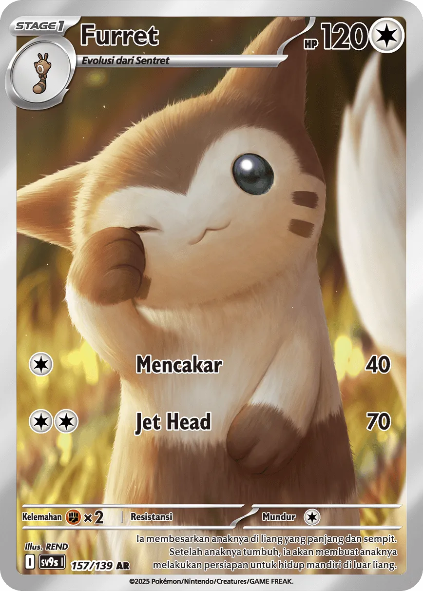 Furret 157 — Ikatan Takdir (Indonesian Pokémon TCG card)