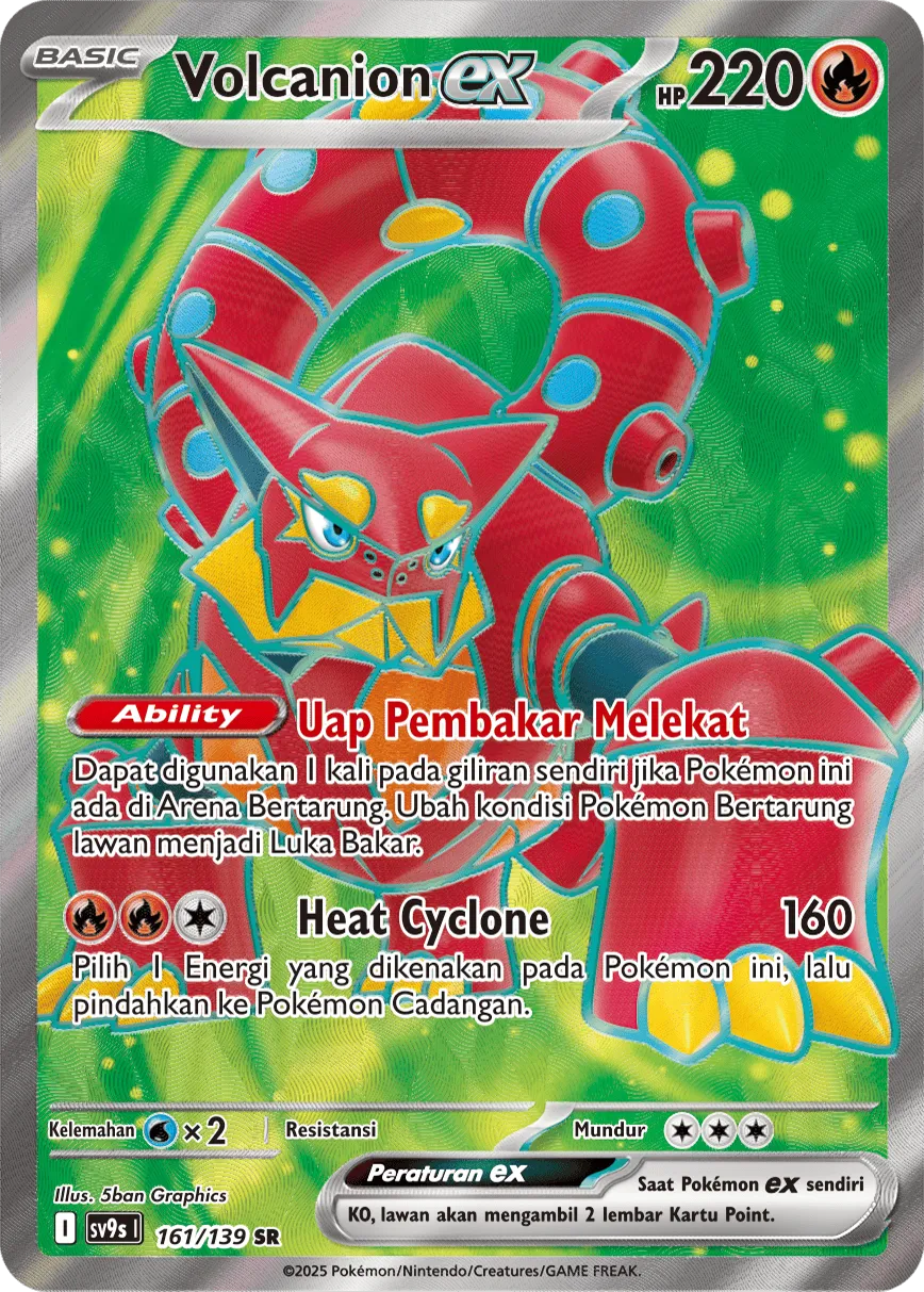 Volcanion ex 161 — Ikatan Takdir (Indonesian Pokémon TCG card)