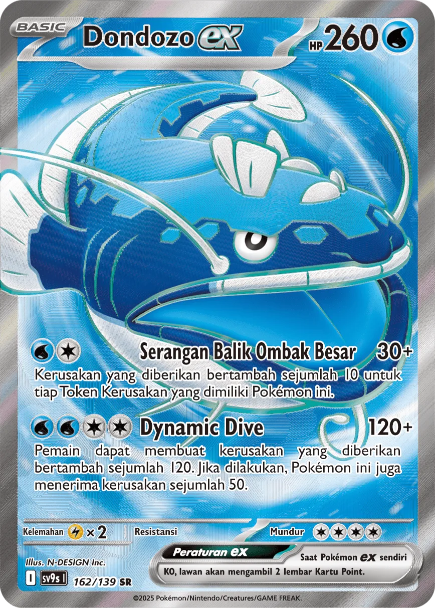 Dondozo ex 162 — Ikatan Takdir (Indonesian Pokémon TCG card)