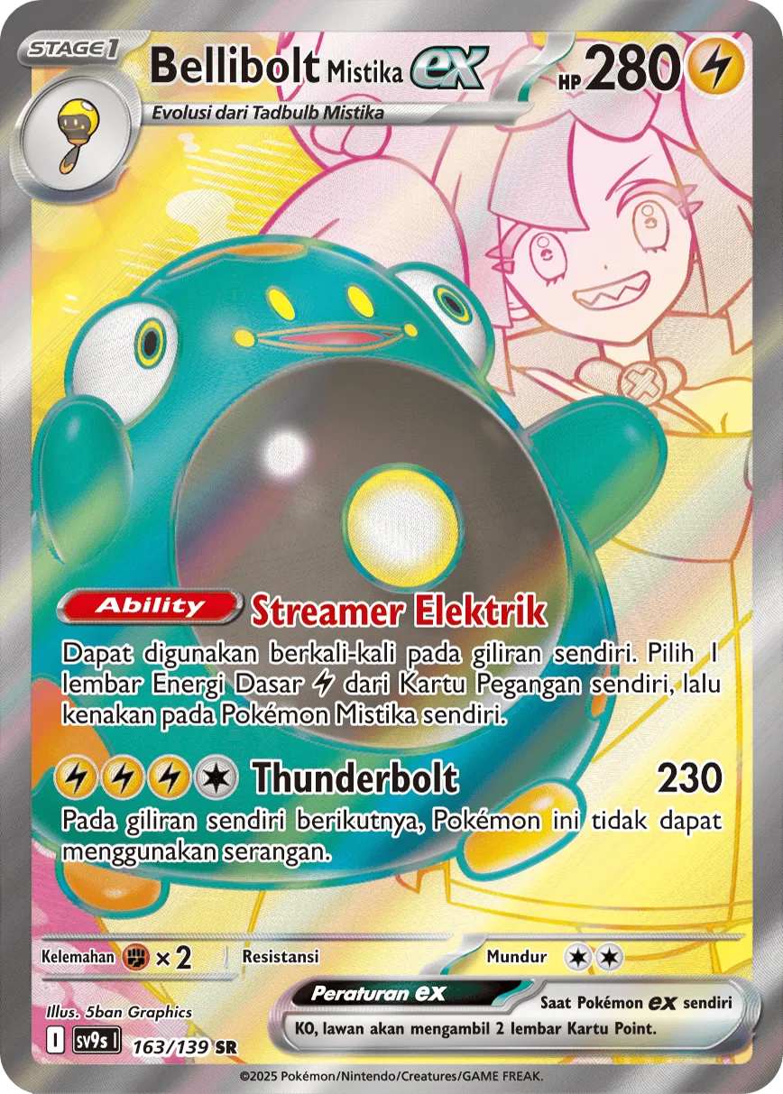 Iono's Bellibolt ex 163 — Ikatan Takdir (Indonesian Pokémon TCG card)