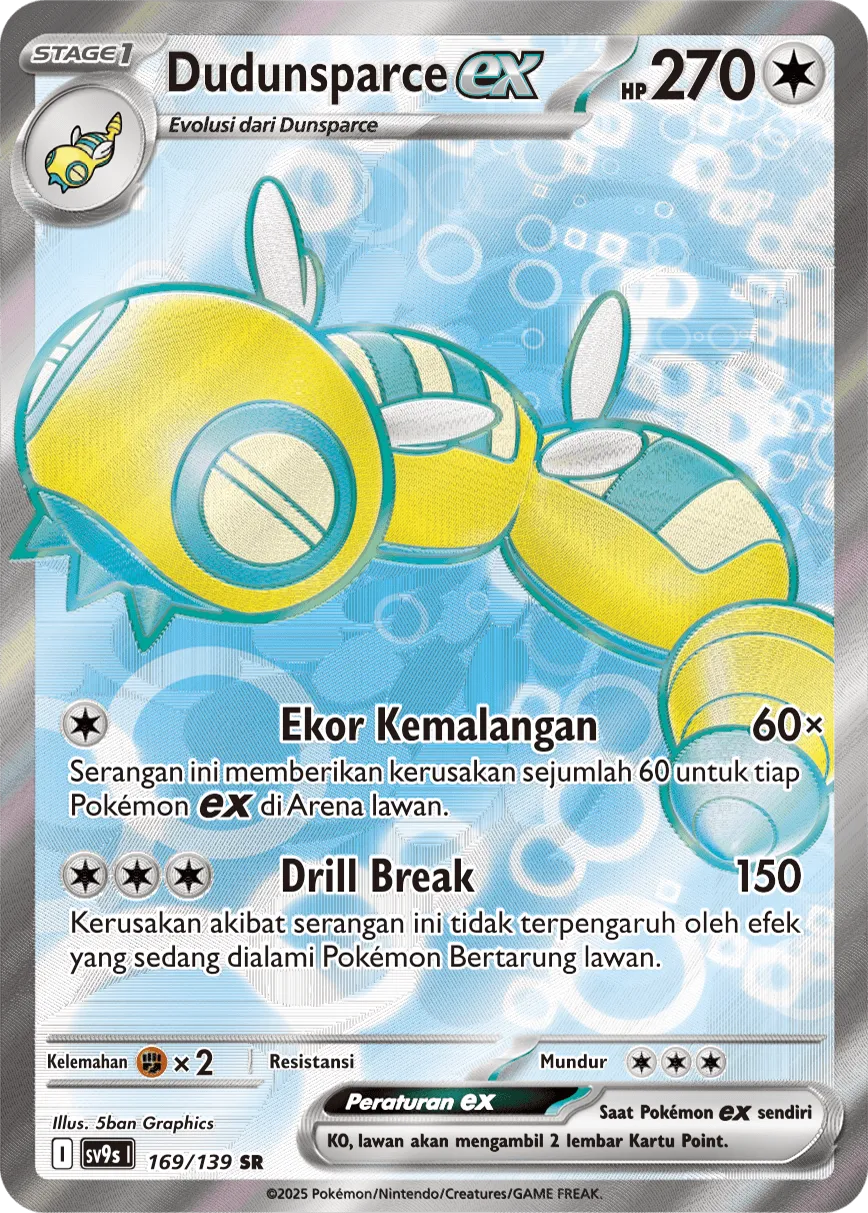 Dudunsparce ex 169 — Ikatan Takdir (Indonesian Pokémon TCG card)