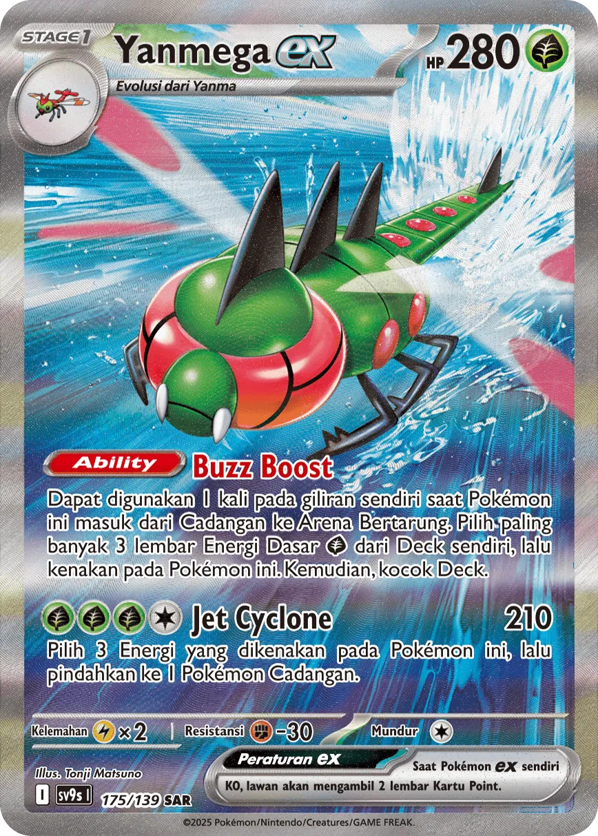 Yanmega ex 175 — Ikatan Takdir (Indonesian Pokémon TCG card)