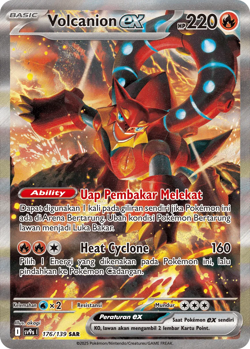 Volcanion ex 176 — Ikatan Takdir (Indonesian Pokémon TCG card)