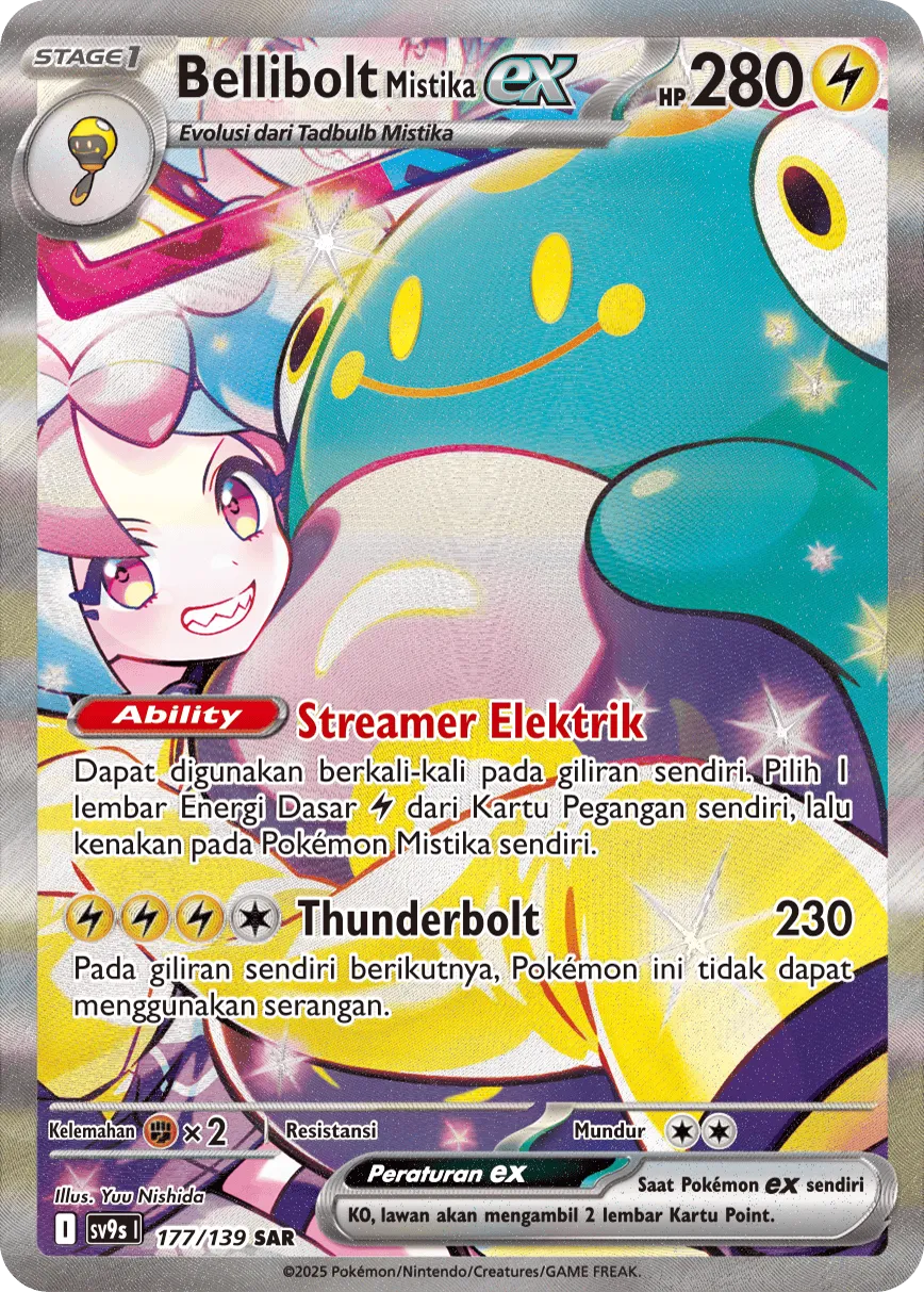 Iono's Bellibolt ex 177 — Ikatan Takdir (Indonesian Pokémon TCG card)