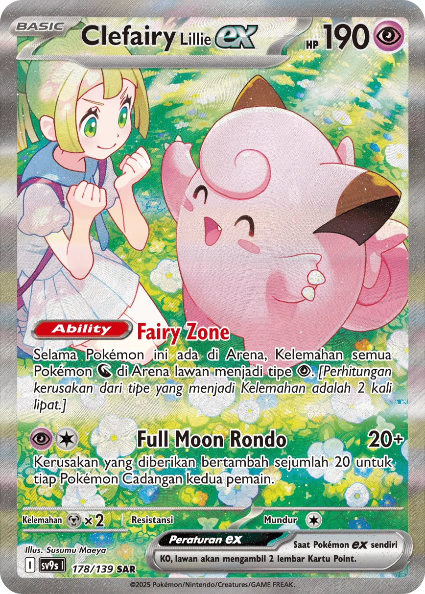 Lillie's Clefairy ex 178 — Ikatan Takdir (Indonesian Pokémon TCG card)