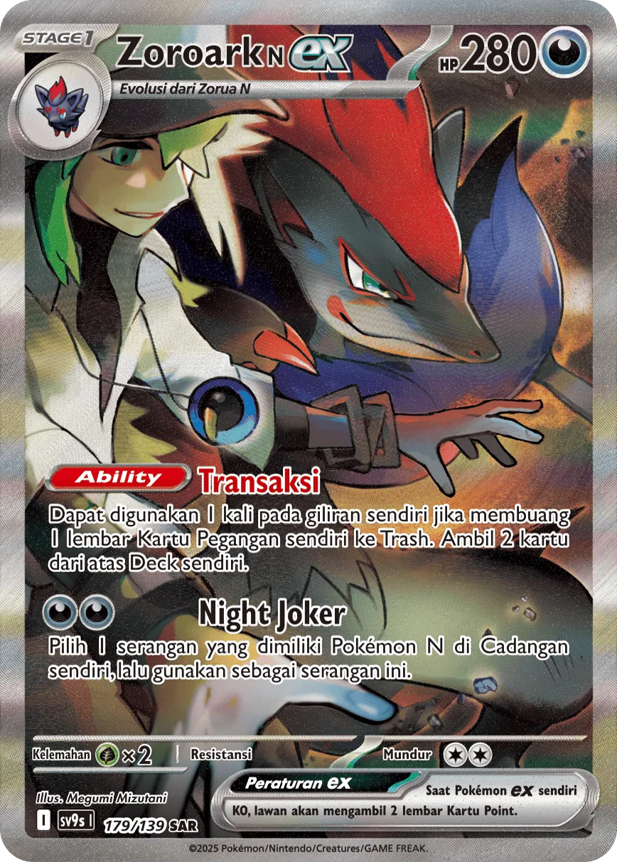 N's Zoroark ex 179 — Ikatan Takdir (Indonesian Pokémon TCG card)
