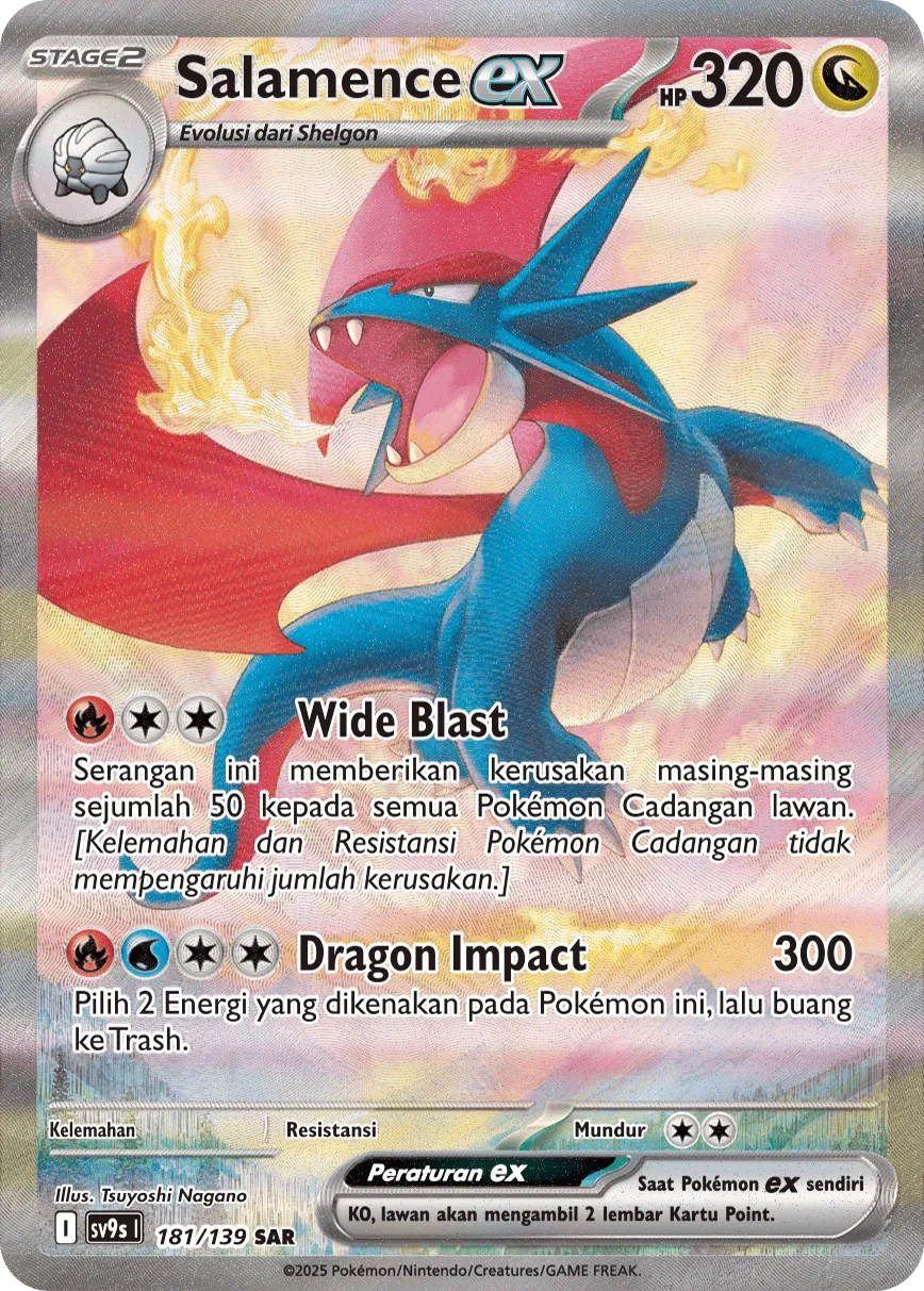 Salamence ex 181 — Ikatan Takdir (Indonesian Pokémon TCG card)