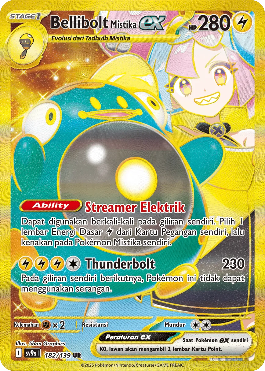Iono's Bellibolt ex 182 — Ikatan Takdir (Indonesian Pokémon TCG card)