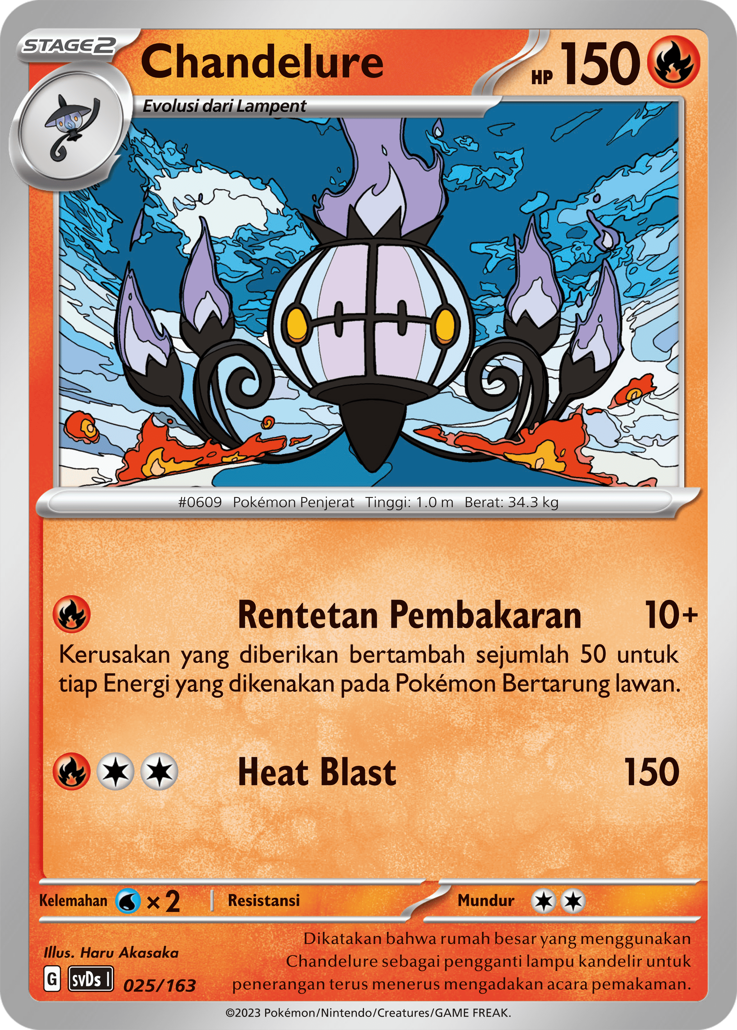 Chandelure 025 — Deck Ringkas ex (Indonesian Pokémon TCG card)